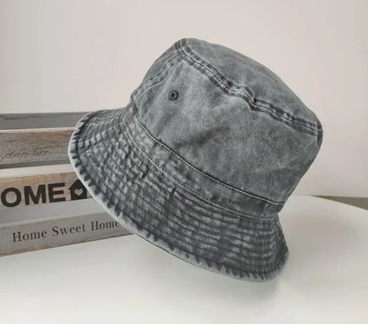 2025 Coreano Boné Pescador Jeans Lavado Cabeça Grande Masculino Chapéu de Sol Algodão Tamanho Grande 64cm Bob Panamá Unissex Tamanho Grande Boné de Pescador