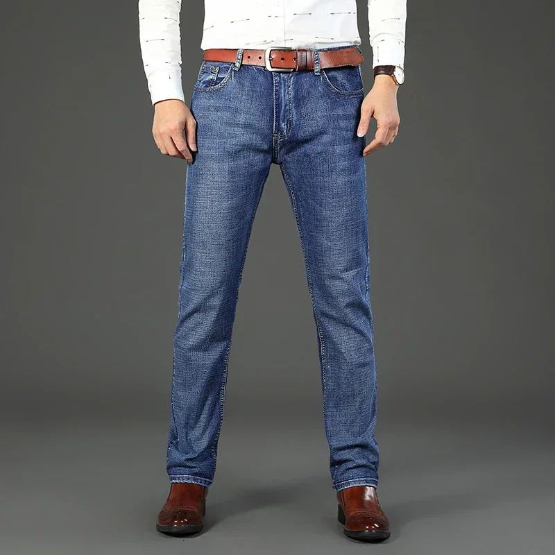Mens High Quality Jeans Fashion Straight Denim Pants Men Classic Casual Jeans Male Plus Size Denim Trousers Ripped Jeans 28-40