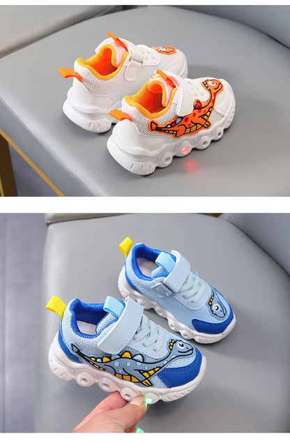 Tennis Shoe LED Children Trainer Cartoon Boy Casual Sneaker for Boy Kid Shoe for Girl Mesh Breathable Shoe Baby Illuminated Shoe