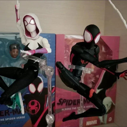 Anime Homem-Aranha Shf Figuarts Miles Morales Gwen Bonecos de Ação Gwen Aranha Mulher Estatueta Homem-Aranha Figura PVC Modelo Boneca Brinquedos