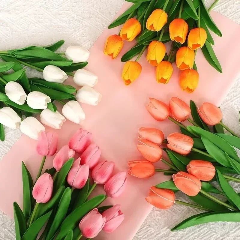 5-30Pcs Premium Tulip Artificial Flowers, Real Touch Tulip Bouquet, Decorative for Wedding Home Party Christmas Candy Birthday