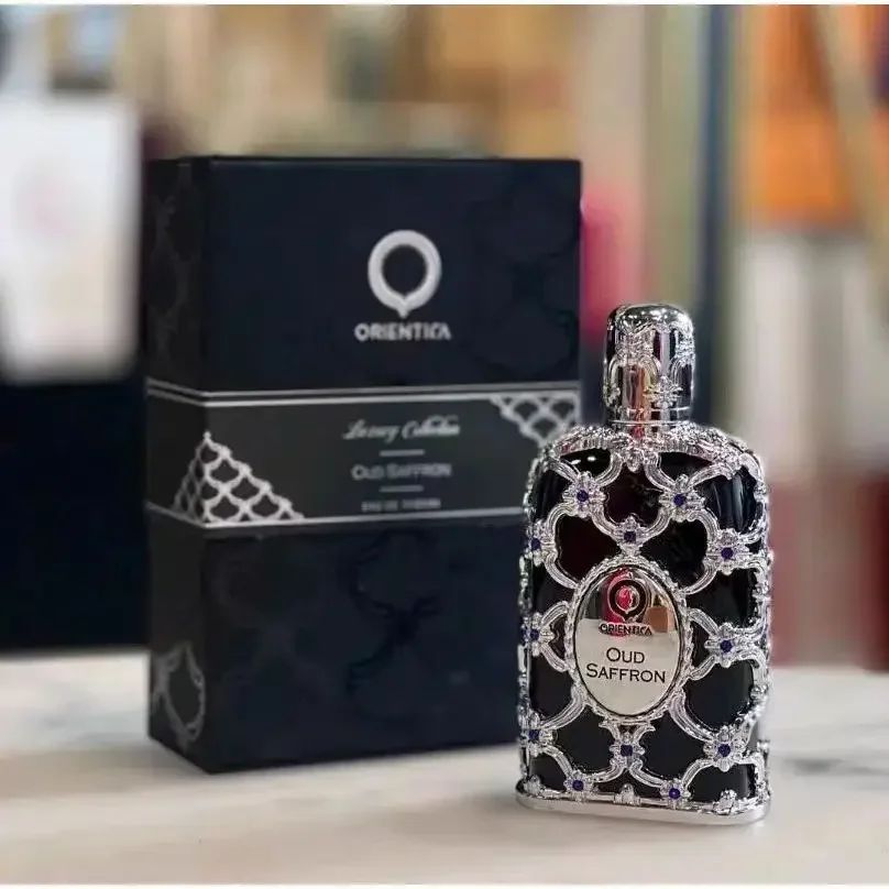 100ml Lattafa Oud Oriental Tune Saffron Masculino Feminino EDP Spray Unissex Colônia Neutra Perfumes de Longa Duração Originais Perfume