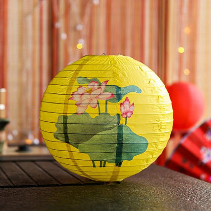 12Inch Printed Flower Round Chinese Paper Lanterns Birthday Wedding Decor Craft DIY Festival Lantern Party Supplies