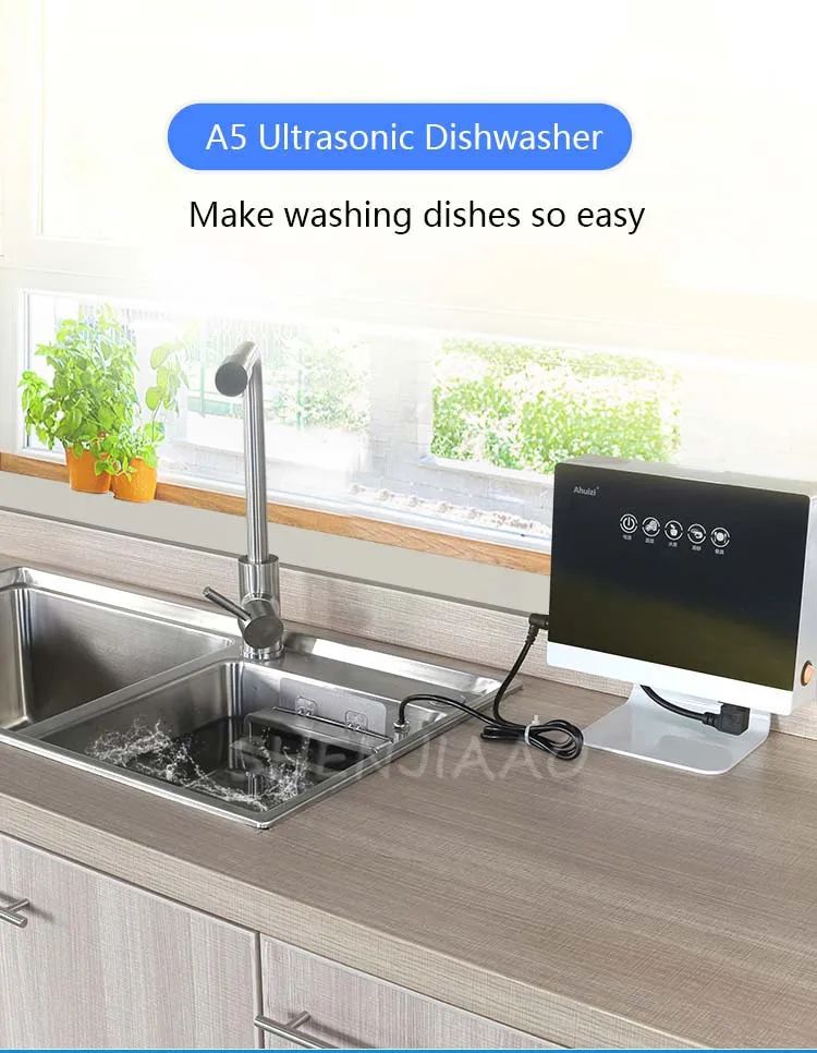Ultrasonic Dishwasher Automatic Household Portable Sink Dishwasher Small Free-standing Installation-free Kitchen 110V/220V