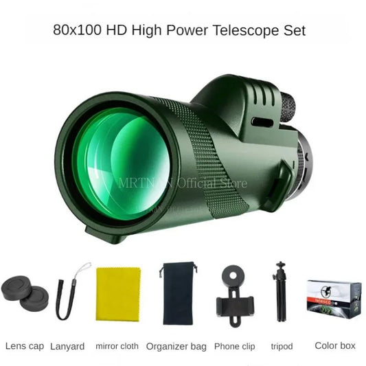 Portable Zoom HD 80X100 Telescope Folding Long Distance Mini Powerful Telescope for Hunting Sports Outdoor Camping Travel