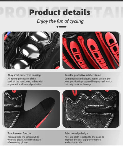 Luvas de Motocicleta de Inverno de Dedo Completo Antiderrapantes Resistentes ao Desgaste para Off-Road Luvas de Corrida de Motocicleta Quentes com Tela Sensível ao Toque Luvas de Ciclismo