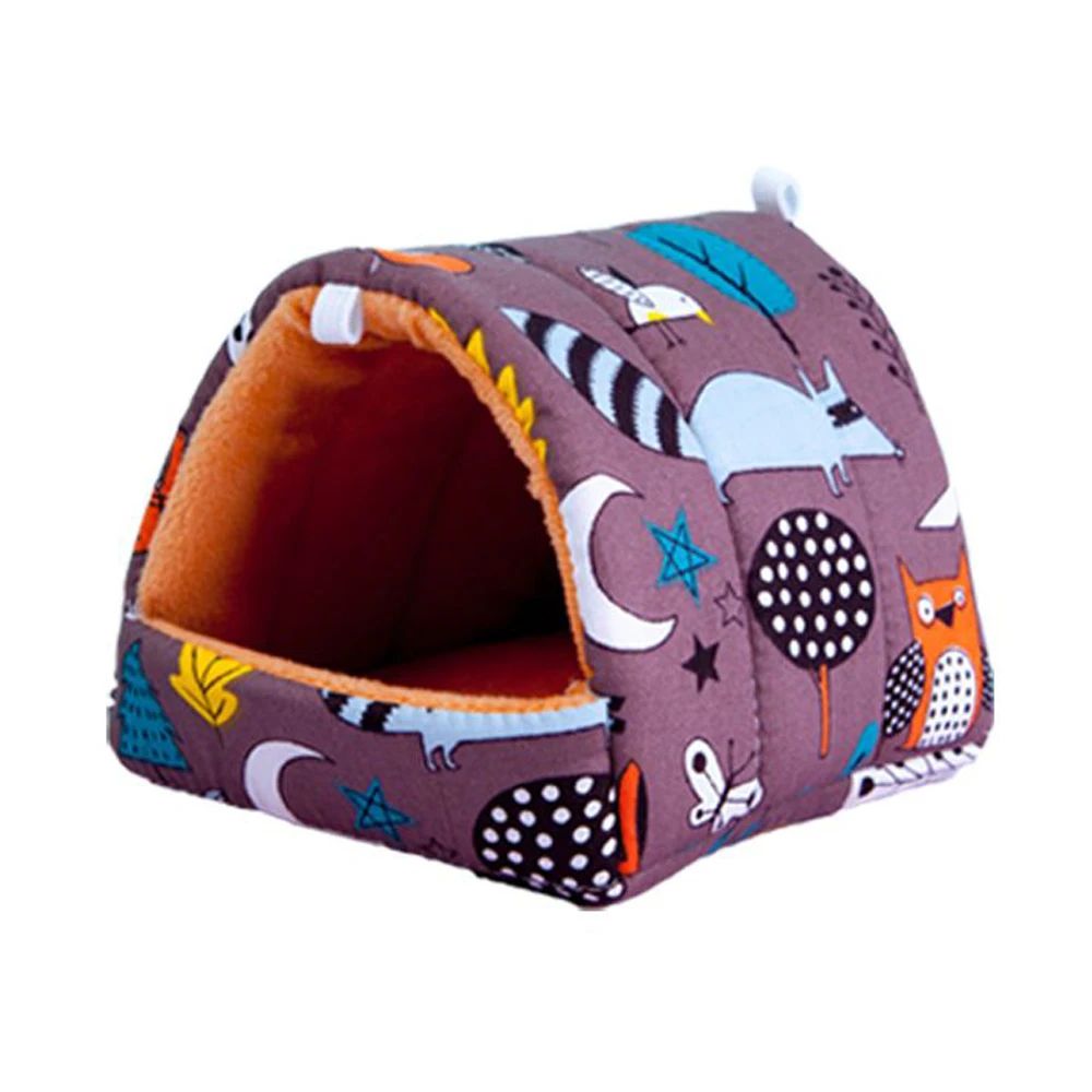 Inverno Bonito Desenho Animado Coelho Esquilo Mini Gaiola Ninho de Porquinho-da-Índia Pequenos Animais Ratos de Estimação Cama Casa de Hamster Quente Macia