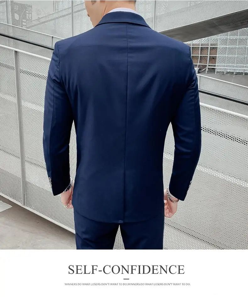 Suit S-7XL (Blazer+ Waistcoat + Trousers) Men's Fashion Business Dinner Gentleman Slim British-style Evening Dress Group Suit