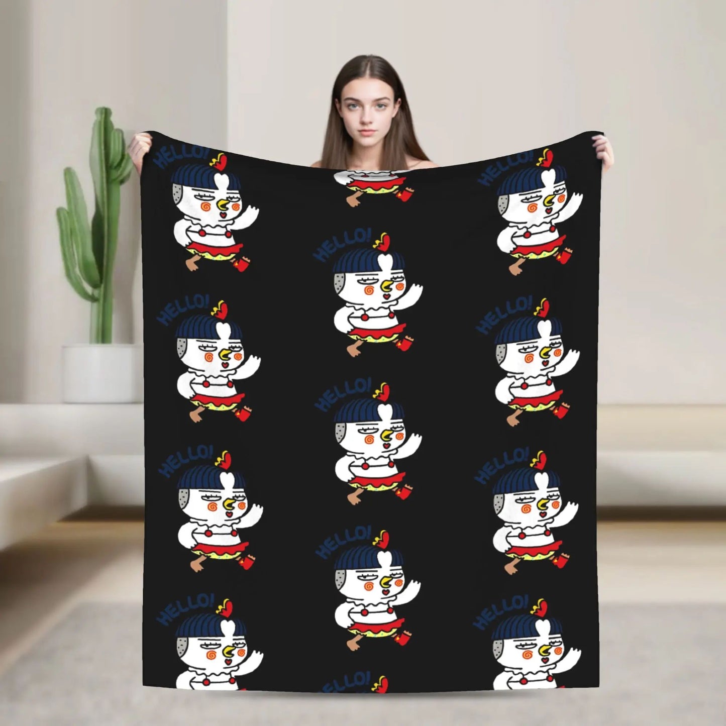 Spicy Chicken Noodle Hot Buldak Blanket Soft Warm Throw for Living Room Travel Office Flannel Bedding Quality Bedspread Design