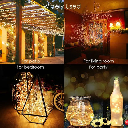 Outdoor Solar Power String Lights LED Solar Fairy Lights Waterproof with 8 Modes for Gardens Trees Parties Wedding Christmas