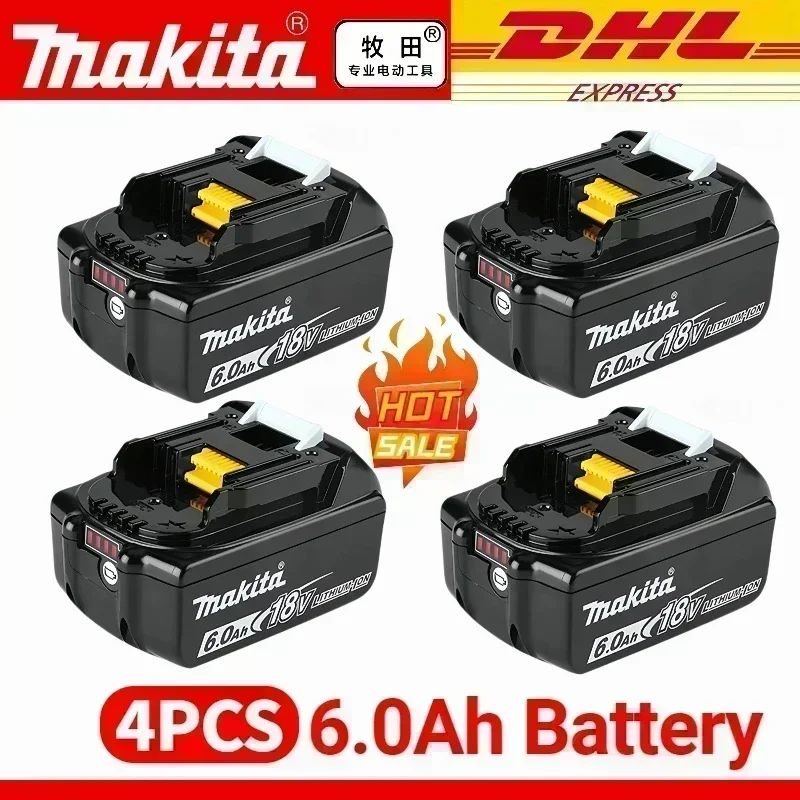 Bateria 100% Original para Makita 18V 6.0Ah Recarregável para Ferramentas Elétricas Makita 18V BL1830 BL1830B BL1840 BL1840B BL1850 BL1850B