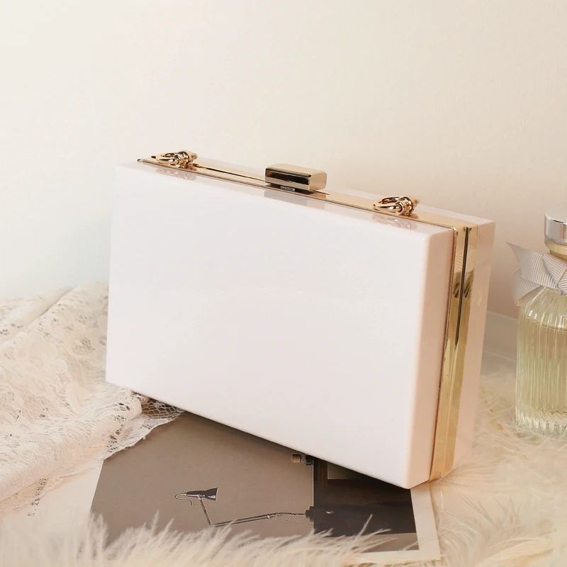 Clear Acrylic Box Evening Clutch Bags Women Boutique Chain Transparent Woman‘s Clutch Bag Purse and Handbags Wedding Party Ins