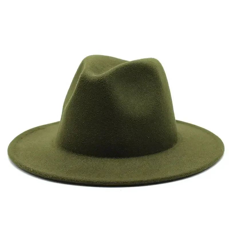Chapéu Fedora de Feltro de Lã Novo para Mulheres e Homens, Elegante para Outono Inverno, Chapéus de Inverno para Senhoras e Cavalheiros, Casamento, Igreja, Jazz, 55-60CM Gorros