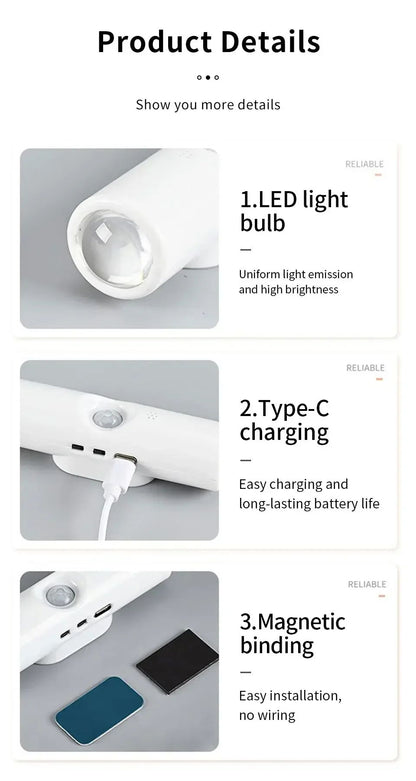 Smart RGB Gradient Wall Light Motion Sensor Magnetic Rechargeable Wall Sunset Lamp for Bedroom Closet Garden Room Decoration