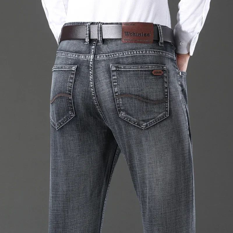 Mens High Quality Jeans Fashion Straight Denim Pants Men Classic Casual Jeans Male Plus Size Denim Trousers Ripped Jeans 28-40