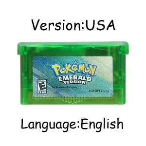 Jogo GBA Série Pokémon Cartucho de Videogame 32 Bits Cartão de Console Pokémon Emerald FireRed LeafGreen Ruby Sapphire Multi-idioma