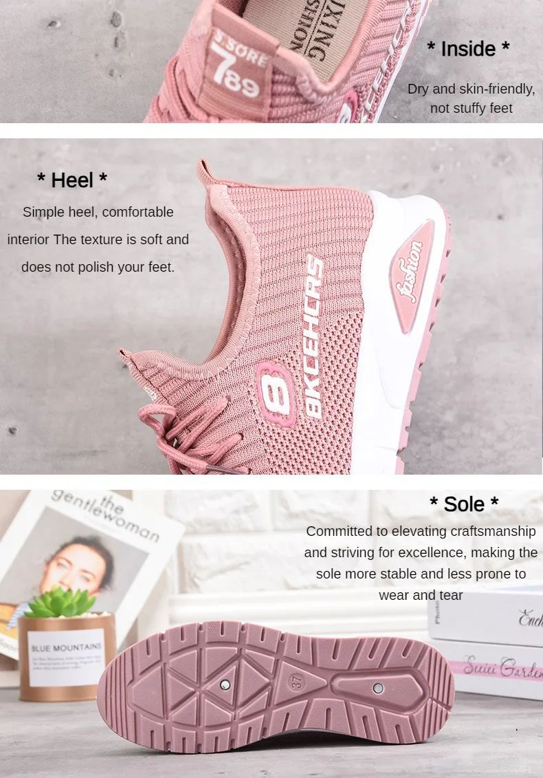 Women Casual Shoes Fashion Breathable Walking Mesh Flat Shoes Sneakers Women 2024 Gym Vulcanized Shoes Purple Female Footwear