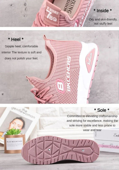 Women Casual Shoes Fashion Breathable Walking Mesh Flat Shoes Sneakers Women 2024 Gym Vulcanized Shoes Purple Female Footwear