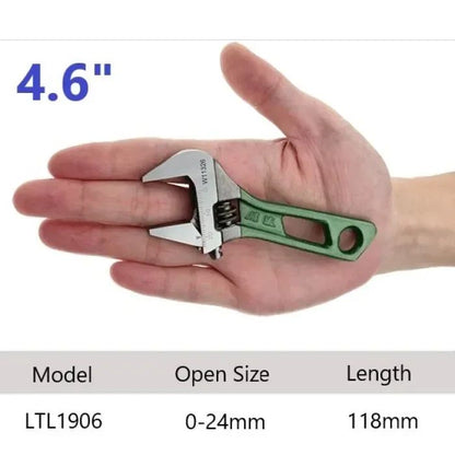 Chave Ajustável de Boca Larga Cabo Curto Mini Chave Inglesa Escala a Laser Cabo Emborrachado Ferramentas de Encanamento para Banheiro