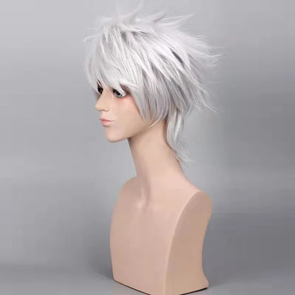 HOKAGE NINJA Hatake Kakashi Cosplay Wig Silver Gray Synthetic Short Curly Wig Anime Coser High Quality Wig Daily Party