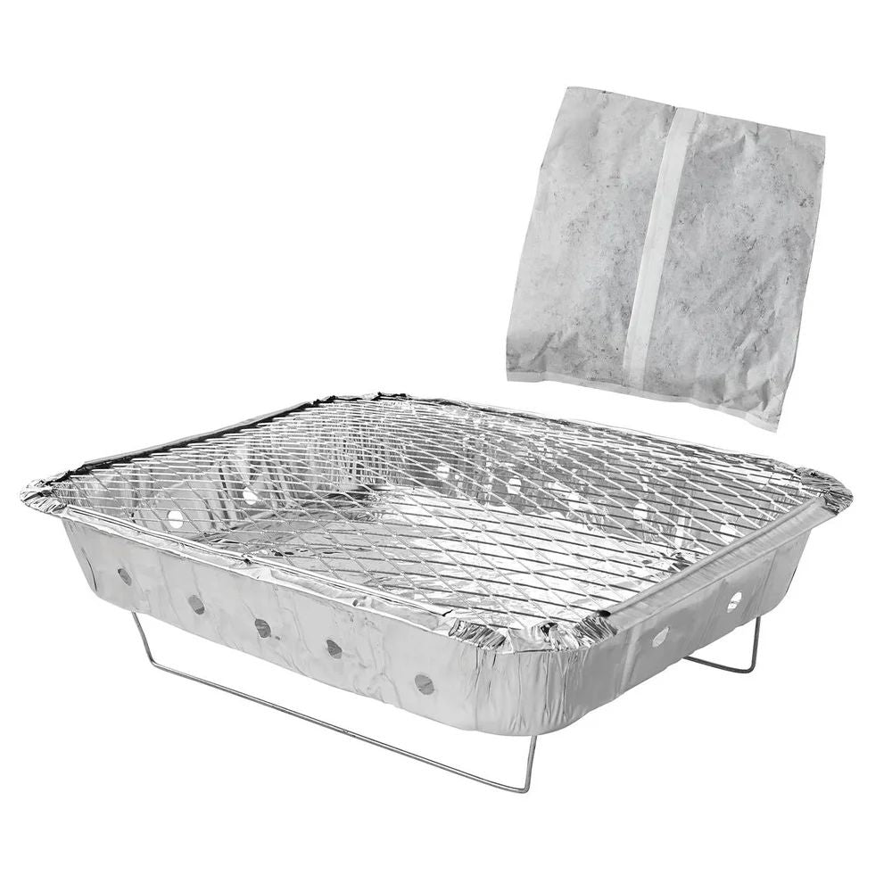 Disposable Instant Charcoal Grill Portable Barbecue Grill 540g Charcoal Easy Clean Ready to Use Car Camping Tailgate Party