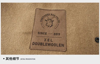 Billy Men's Winter Jacket for Men Double-Sided Woolen Overcoat Short Lapel Autumn Casual Coat Top Black Clothes White Duck Down