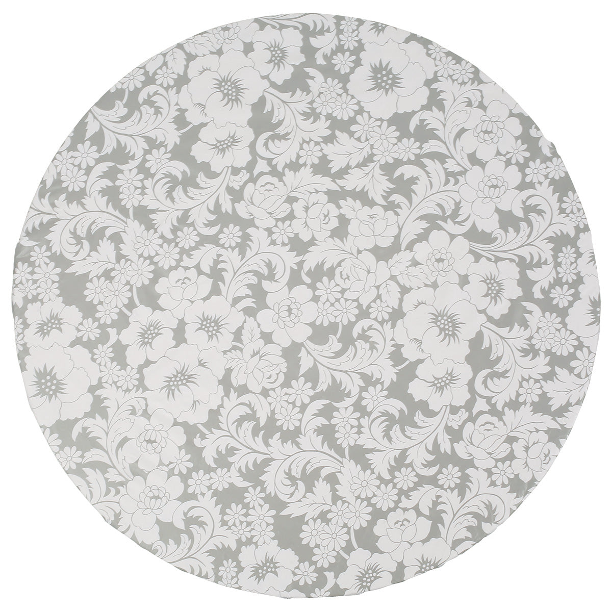 Waterproof Round Tablecloth Elastic Fixation Edged PVC Table Cover Flannel Backed Table Pad Oil-Proof for Dining Table Kitchen