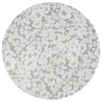 Waterproof Round Tablecloth Elastic Fixation Edged PVC Table Cover Flannel Backed Table Pad Oil-Proof for Dining Table Kitchen