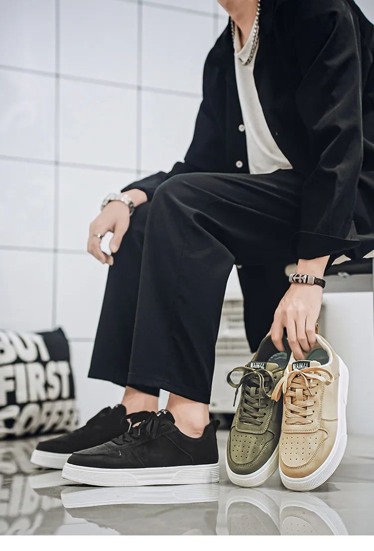 Cheap Green Man Urban Sneakers Big Size 47 48 Platform Men’s Skateboarding Shoes Harajuku Low Cut Male Skate Shoe Zapatos Hombre