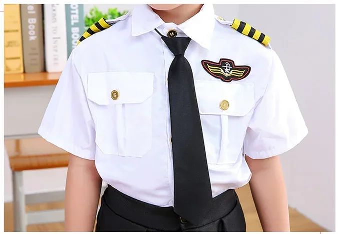 2025osplay Costumes pour enfants, uniforme de pilote d'avion, vêtements de classe de profession