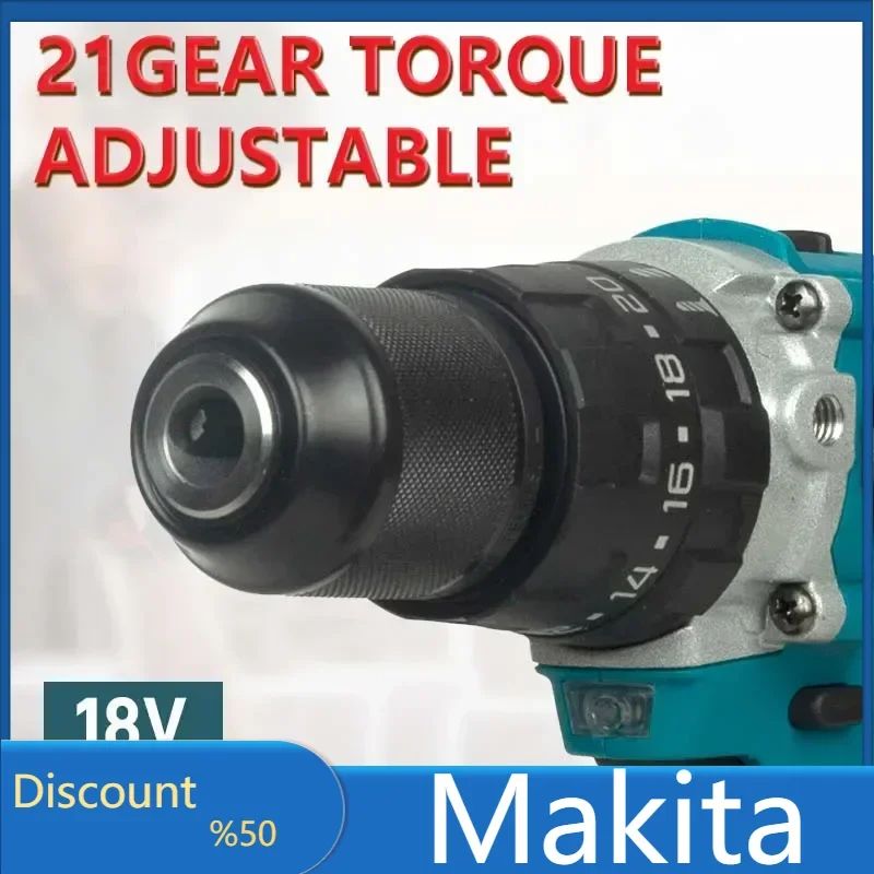 Furadeira manual elétrica recarregável a lítio MAKITA 18V 13mm DDF487RTJX sem carregador e bateria