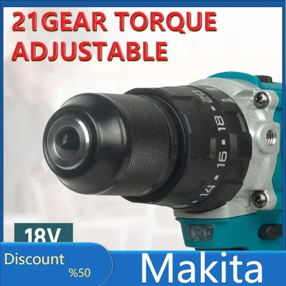 Furadeira manual elétrica recarregável a lítio MAKITA 18V 13mm DDF487RTJX sem carregador e bateria