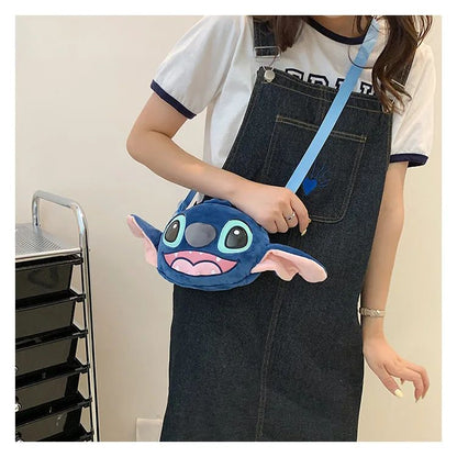 Disney Lilo & Stitch Plush Toys Kawaii Plush Messenger Bag Girl Handbag Anime Stuffed Toys Children Cartoon Plushie Soft Bag