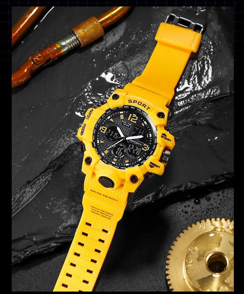 Hot shopping Teenage Men's Junior High School Student Fashion Trend Black Technology Sports Glow Men's Electronic Watch