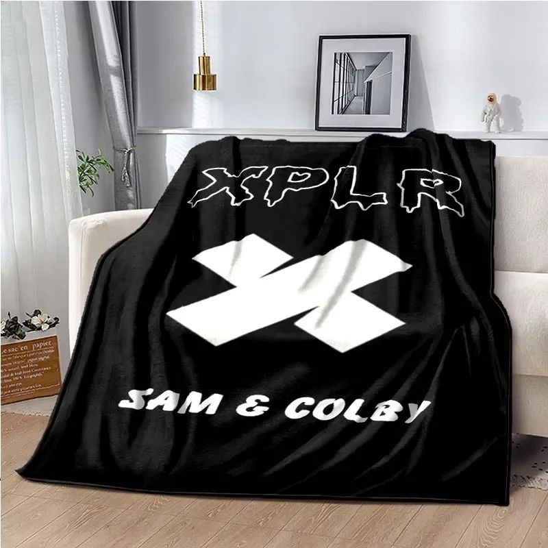 Manta Estampada Sam& Colby XPLR Manta de Sofá para Lazer Lençol de Casa Sofá Escritório Ar Condicionado Macia Viagem de Lazer Manta Personalizável