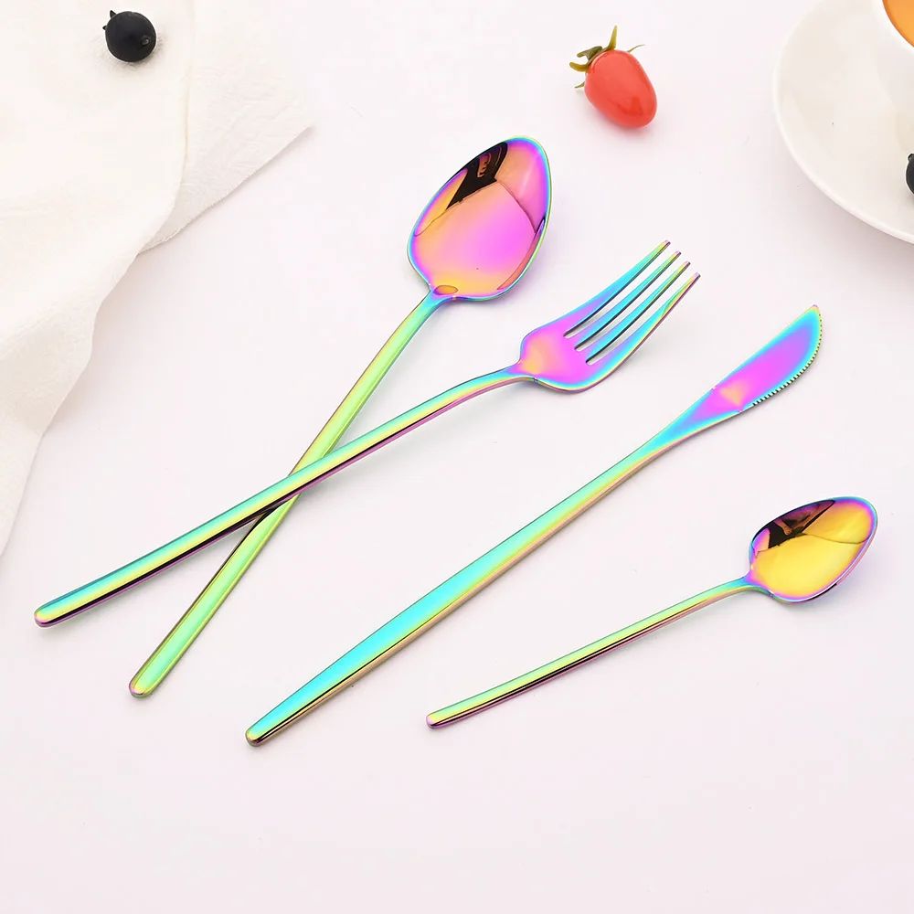 8 Garfos de Jantar Pretos Talheres Aço Inoxidável 18/10 Utensílios de Cozinha Ocidentais Conjunto de Garfos para Restaurante