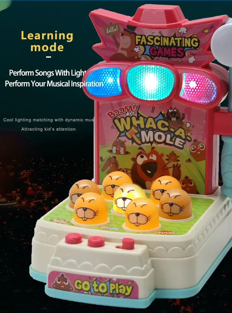 2025 New whack-a-mole electric toy baby early education enlightenment game console children interactive knock knock music toys