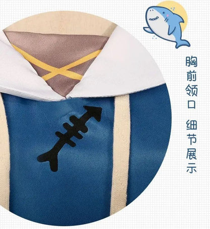 in stock Hololive ENG Gawr Gura Cosplay Costume Cute Shark Costume Hoodie For Women Halloween Youtuber Cosplay