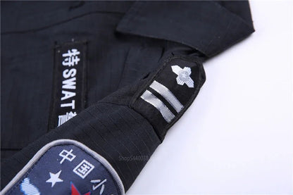 Swat Children Halloween Police Officer Cosplay Costumes Kids Carnival Police Uniform 110-160Cm Boys Army Police Officers Soldier