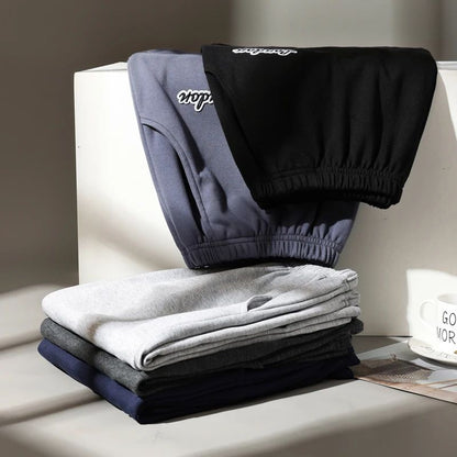 Summer new style solid color pajama pants adluts home loose cotton pajama men's sleep bottom elastic waist breathable shorts