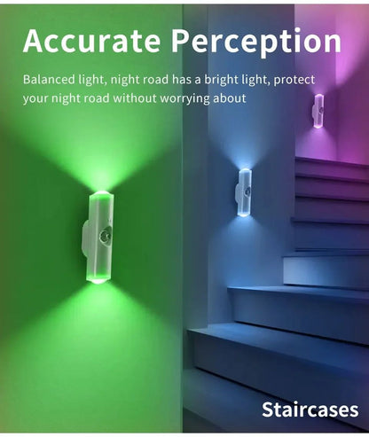 Smart RGB Gradient Wall Light Motion Sensor Magnetic Rechargeable Wall Sunset Lamp for Bedroom Closet Garden Room Decoration