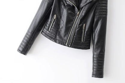 Customizable 2024 New UZZDSS Women Soft Motorcycle Faux Leather Jackets Ladies Long Sleeve Autumn Winter Biker Streetwear Coat