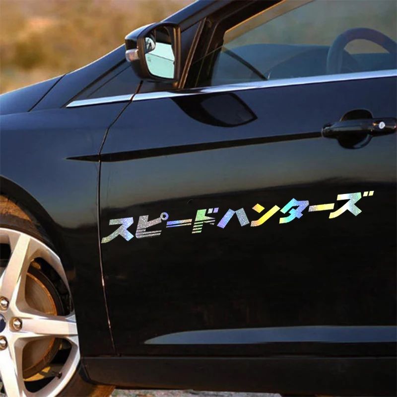 Adesivos de carro Speed Hunters JDM japoneses para para-brisa dianteiro e traseiro Decalques de vinil reflexivos para portas de automóveis Acessórios automotivos