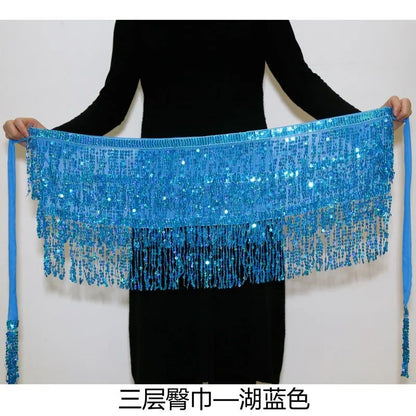 Sexy Sequins Tassel Dancewear Mini Skirt Women Clothes Jupe Femme Belly Dance Skirts Ladies Faldas Performance Stage Bottom Saia