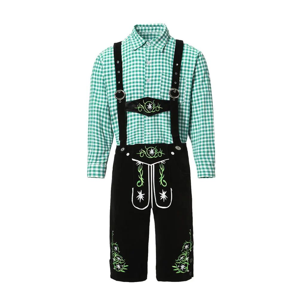 Men Oktoberfest Costume German Oktoberfest Pubs Bartender Outfit Beer Man Costumes  Lederhosen Bavarian Octoberfest
