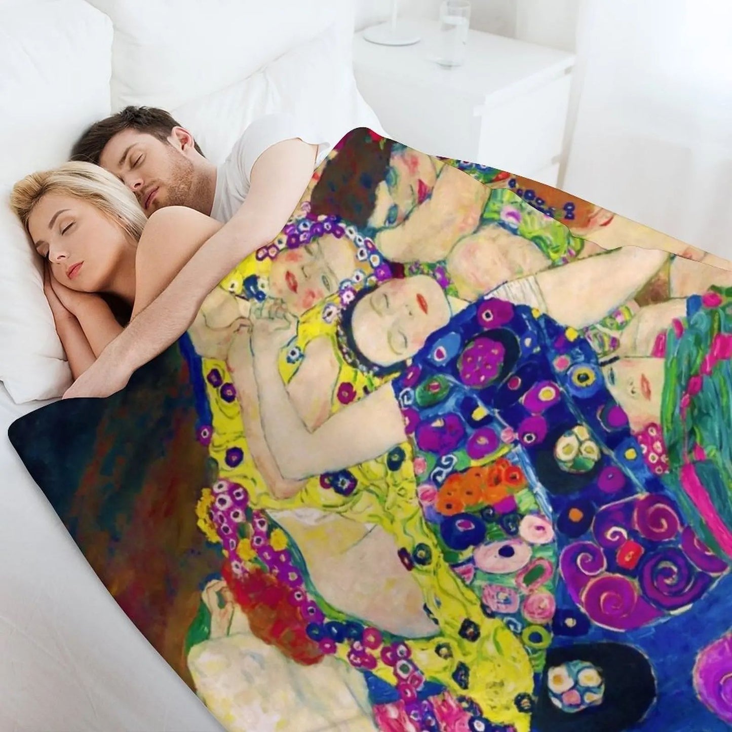Manta Gustav Klimt Die Jungfrauen (As Virgens) Mantas Felpudas Para Cama Cobertores Decorativos