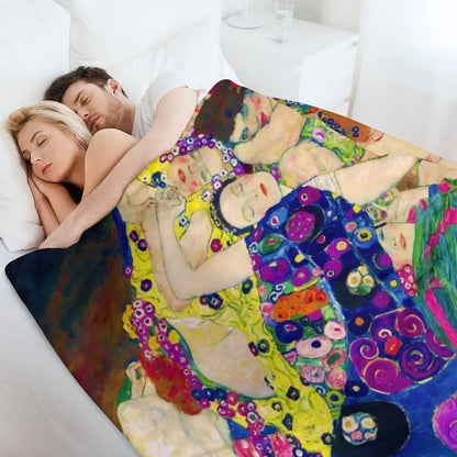 Manta Gustav Klimt Die Jungfrauen (As Virgens) Mantas Felpudas Para Cama Cobertores Decorativos