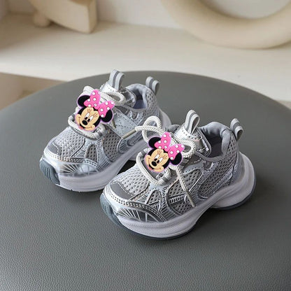 Disney Mickey Mouse Girl Sports Shoes Spring Autumn Soft Sole Sneakers Children Casual Shoes Boy cute Breathable Running Shoes