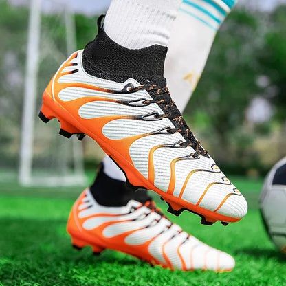 Men Match Non Slip Football Boots Cleats Indoor Outdoor Soccer Shoes Sport Training Long Spikes FG/TF Boys Futsal Comfortable