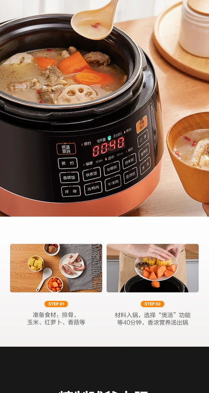 Supor 220v Electric Pressure Cookerhousehold Intelligent Rice Cooker Pressure Cooker 5L Double-bravery Pressure Cooker 220V